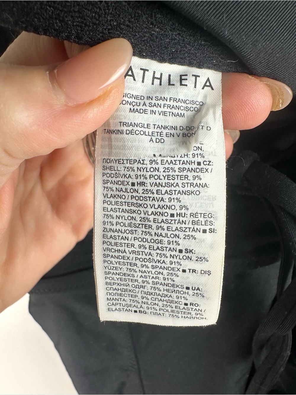 Athleta Black V-Neck Swim Tankini with Wide Straps - Picture 5 of 8